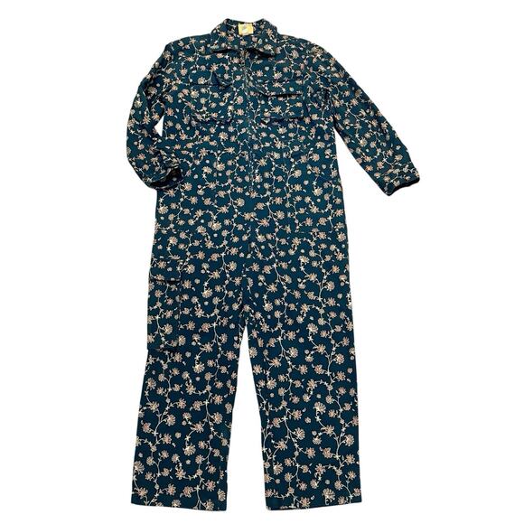 Future Collective Jenny K Lopez Floral Boilersuit Jumpsuit 10 Denim Straight Leg - Picture 1 of 10